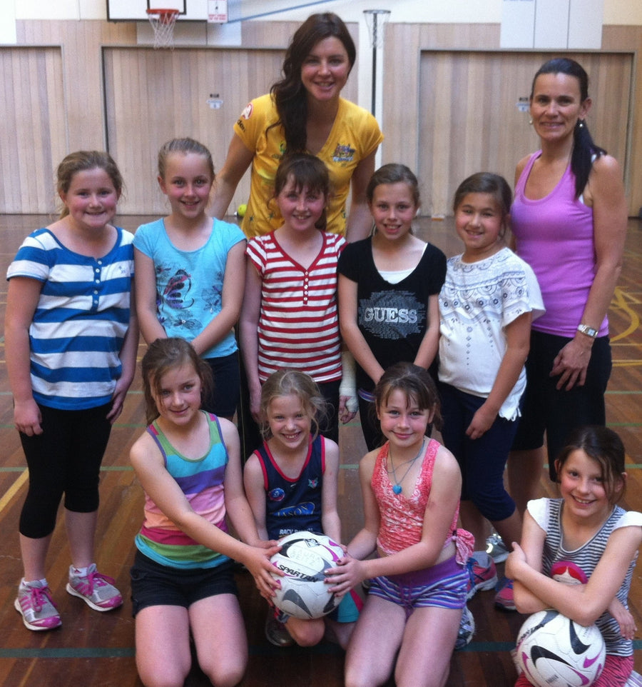 Netballer Sharni Layton at an ASC netball camp