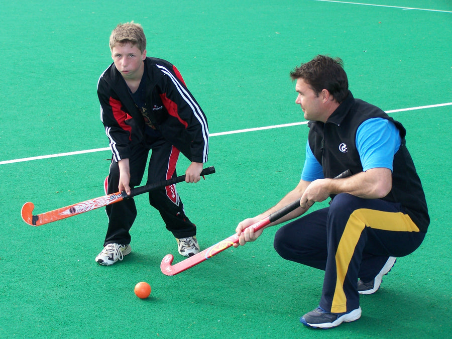 Hockey skills instruction at children's hockey sports camp