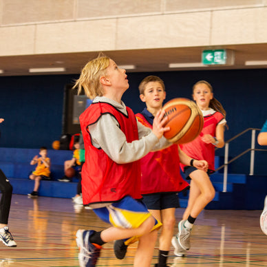 Match play at children's Basketball Camp