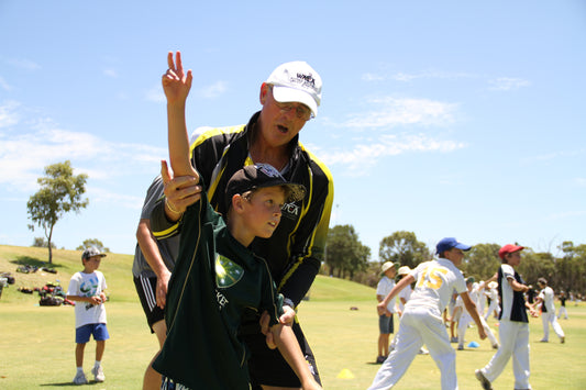Bowling coaching at ASC kids Cricket Camp