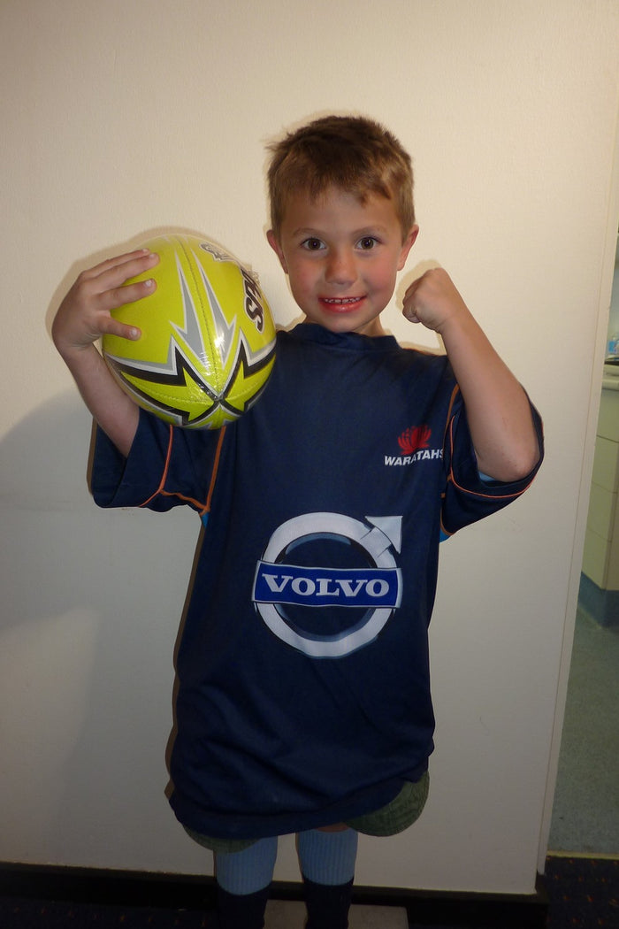 Young boy 'pumped' to be at an ASC rugby union camp